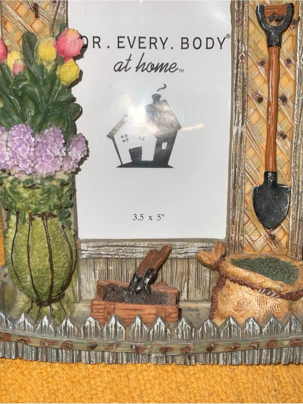 Rustic Garden Photo Frame with Pink, Yellow & Purple Flowers 3.5” x 5” picture - Picture 3 of 7